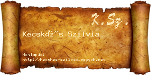 Kecskés Szilvia névjegykártya